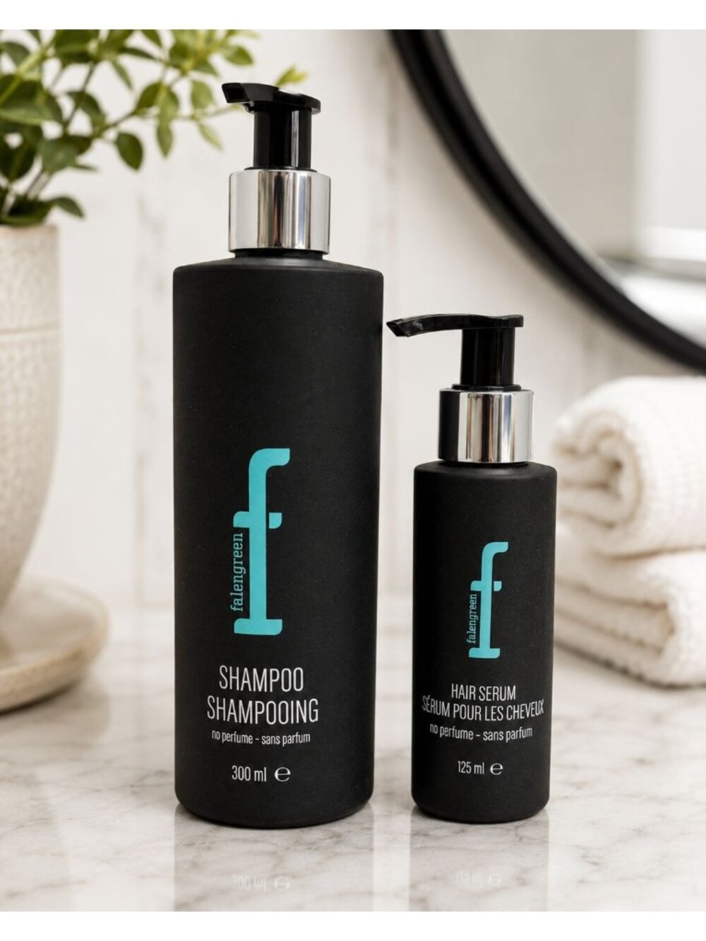 Falengreen Shampoo 300ml  Hair Serum 125ml Fragrance Free Hair Care Set Lot of 2